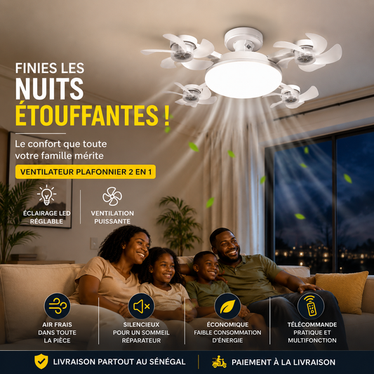 🌬️ FINIES LES NUITS ÉTOUFFANTES ! RETROUVEZ ENFIN UN SOMMEIL FRAIS ET PAISIBLE AVEC LE VENTILATEUR PLAFONNIER DRONE™