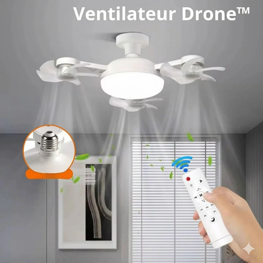 🌬️ FINIES LES NUITS ÉTOUFFANTES ! RETROUVEZ ENFIN UN SOMMEIL FRAIS ET PAISIBLE AVEC LE VENTILATEUR PLAFONNIER DRONE™