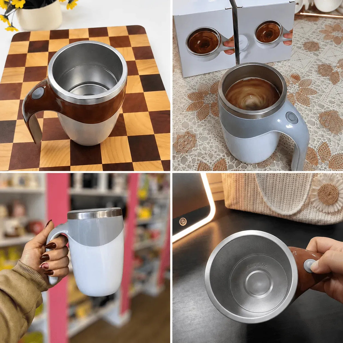 ☕ Découvrez TurboMug™, la tasse intelligente qui mélange votre café automatiquement en une simple pression.