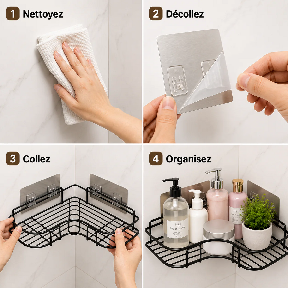 Organisateur Mural d'Angle Sans Perçage :Transformez Chaque Coin Perdu En Un Espace De Rangement Élégant. ✨