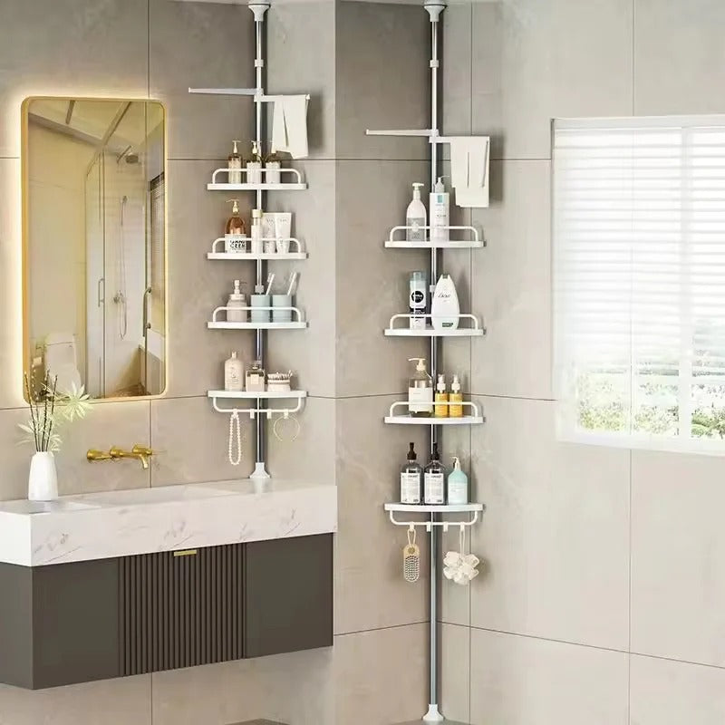 CoinZen™:L'étagère de douche télescopique qui transforme le désordre en une salle de bain élégante en quelques minutes.